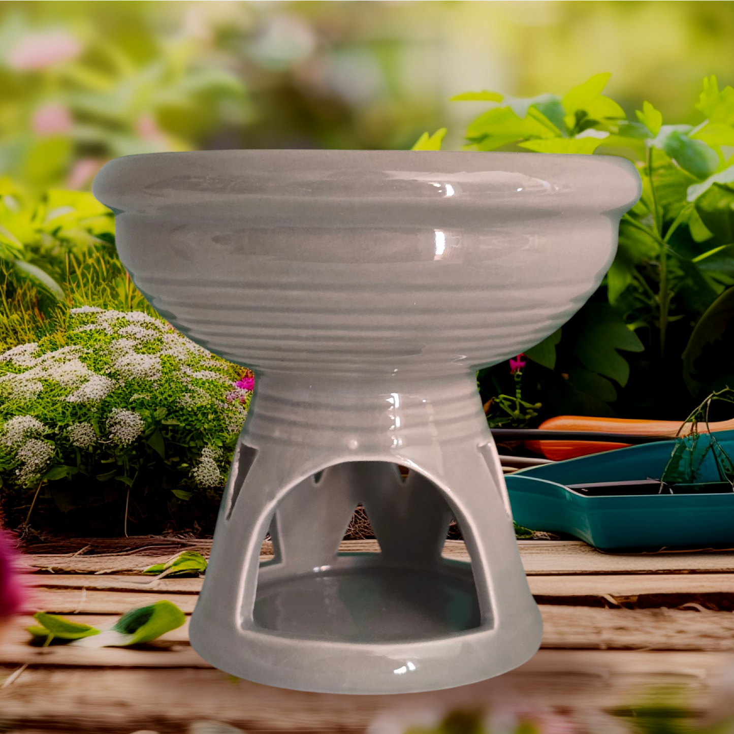 Large Grey Deep Bowl Tea Light Wax Melt Burner